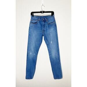 Women's Levi's 501S‎ Jeans Button Fly Slightly Distressed High Rise Straight Leg